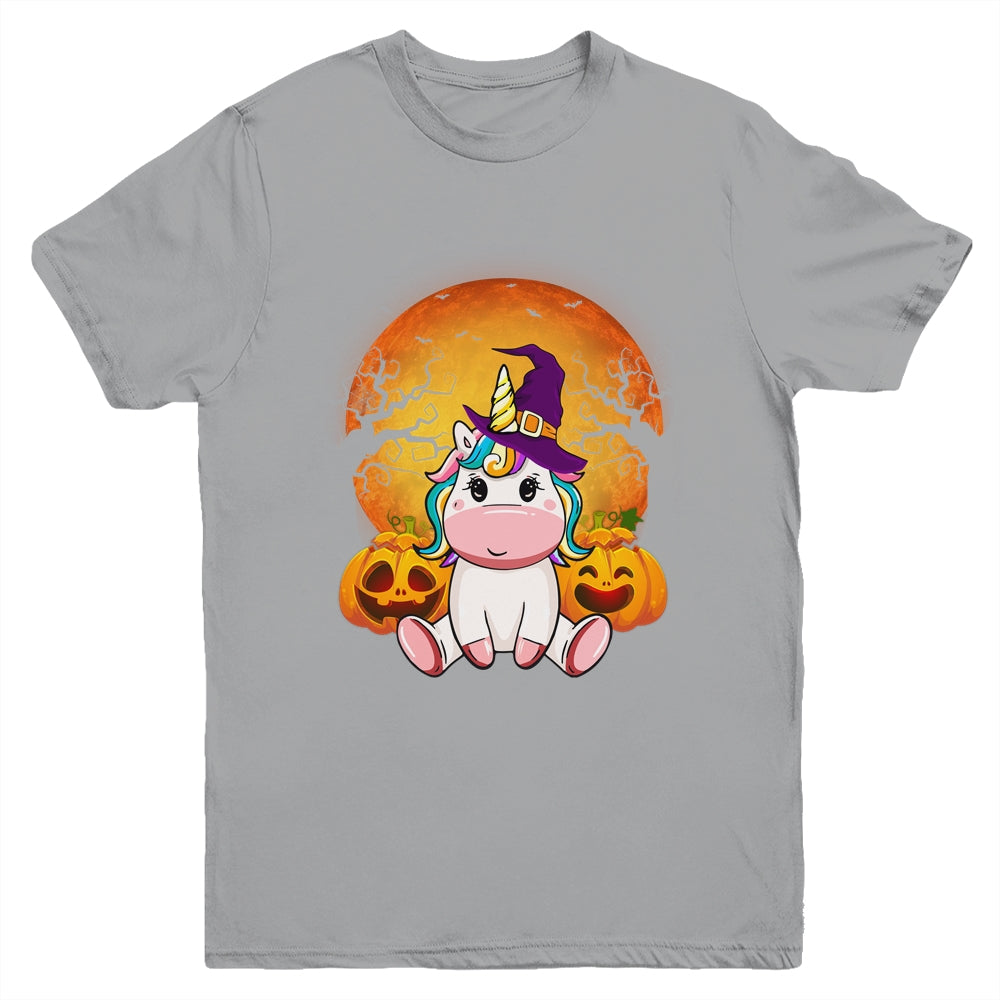 Cute Halloween Witchy Unicorn Halloween Youth Youth Shirt | Teecentury.com