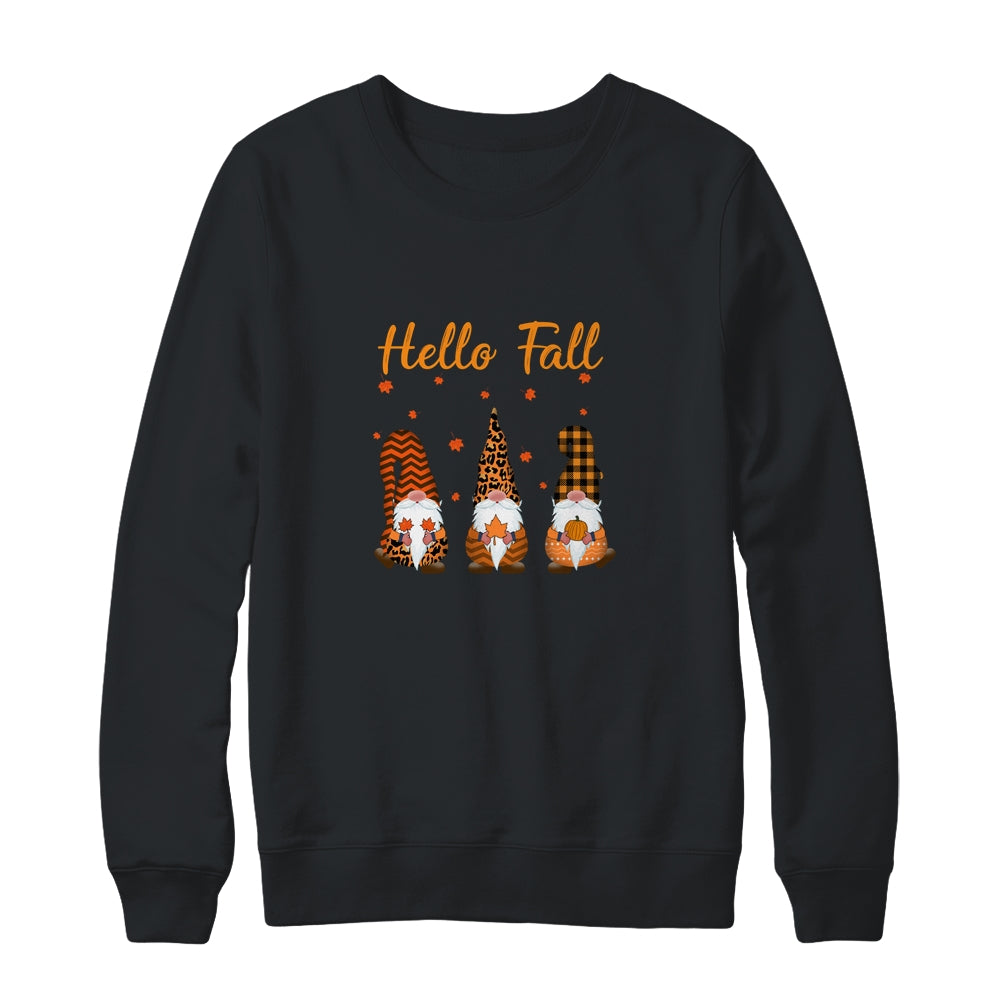 Cute Hello Fall Gnomes Autumn T-Shirt & Sweatshirt | Teecentury.com