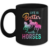 Cute Life Is Better With Horses Horseback Riding Mug Coffee Mug | Teecentury.com