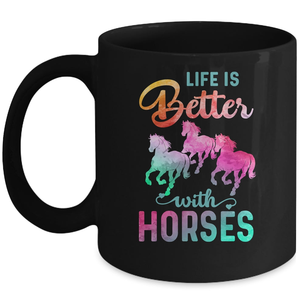 Cute Life Is Better With Horses Horseback Riding Mug Coffee Mug | Teecentury.com