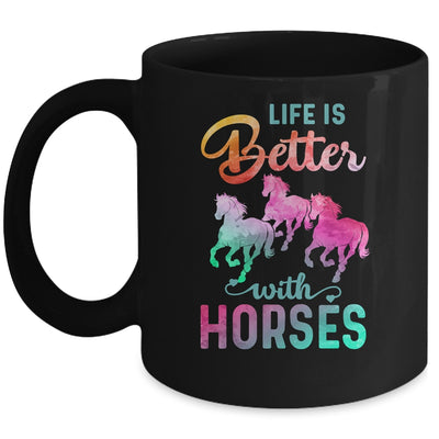Cute Life Is Better With Horses Horseback Riding Mug Coffee Mug | Teecentury.com