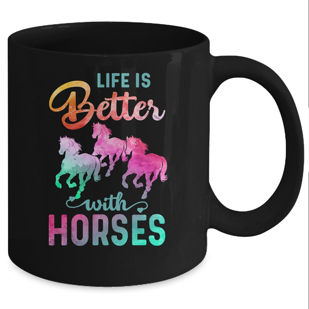 Cute Life Is Better With Horses Horseback Riding Mug Coffee Mug | Teecentury.com