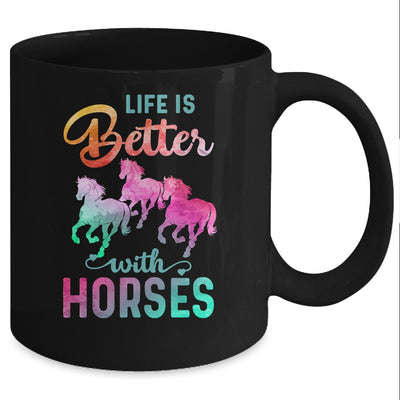 Cute Life Is Better With Horses Horseback Riding Mug Coffee Mug | Teecentury.com