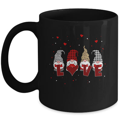 Cute Nordic Gnomes Love Hearts Leopard Plaid Mug Coffee Mug | Teecentury.com