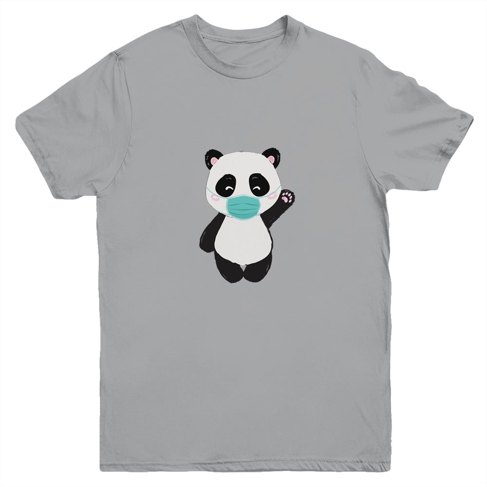 Cute Panda With Face Mask Funny Gift For Animal Lovers Youth Youth Shirt | Teecentury.com