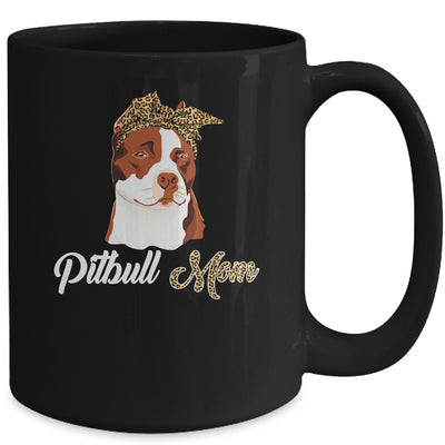 Cute Pitbull Mom Leopard Dog Mom Mothers Day Mug Coffee Mug | Teecentury.com