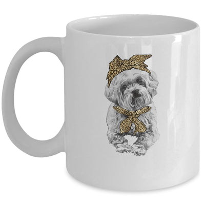 Cute Poodle Mom Leopard Dog Bandana Mother Day Women Girl Mug Coffee Mug | Teecentury.com