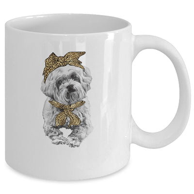 Cute Poodle Mom Leopard Dog Bandana Mother Day Women Girl Mug Coffee Mug | Teecentury.com