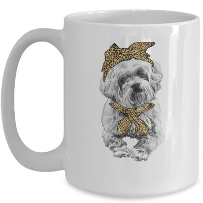 Cute Poodle Mom Leopard Dog Bandana Mother Day Women Girl Mug Coffee Mug | Teecentury.com