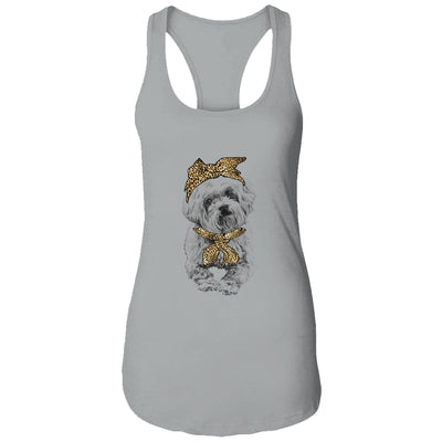 Cute Poodle Mom Leopard Dog Bandana Mother Day Women Girl T-Shirt & Tank Top | Teecentury.com