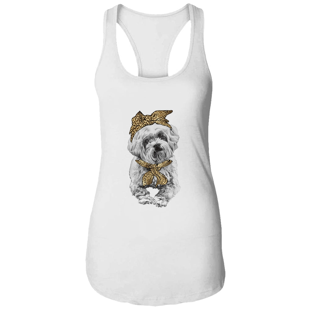 Cute Poodle Mom Leopard Dog Bandana Mother Day Women Girl T-Shirt & Tank Top | Teecentury.com