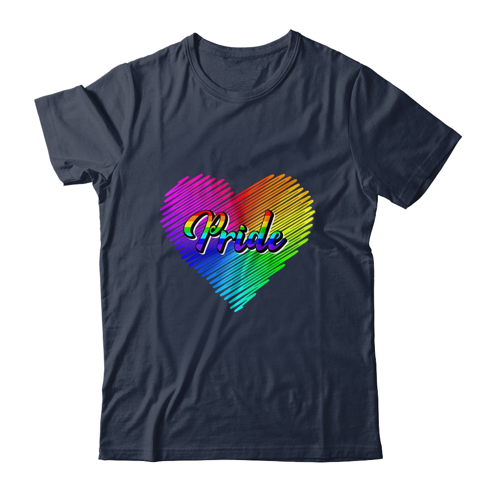 Cute Pride Heart LGBTQ Lesbian Rainbow Apparel Gay Pride Shirt & Tank Top | teecentury