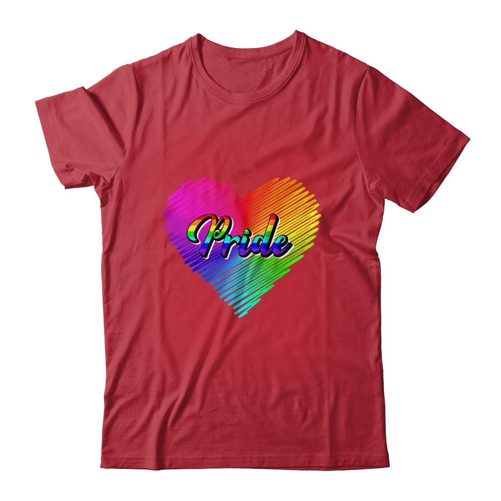 Cute Pride Heart LGBTQ Lesbian Rainbow Apparel Gay Pride Shirt & Tank Top | teecentury