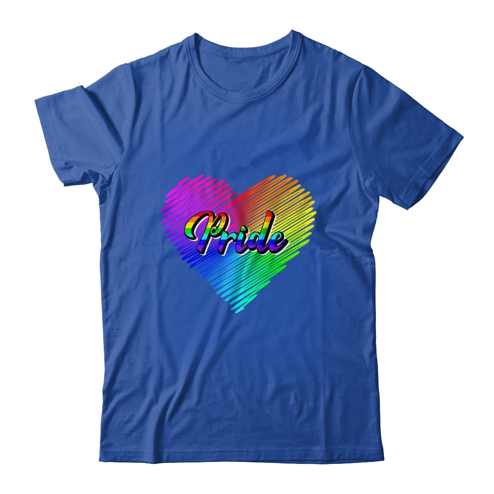 Cute Pride Heart LGBTQ Lesbian Rainbow Apparel Gay Pride Shirt & Tank Top | teecentury