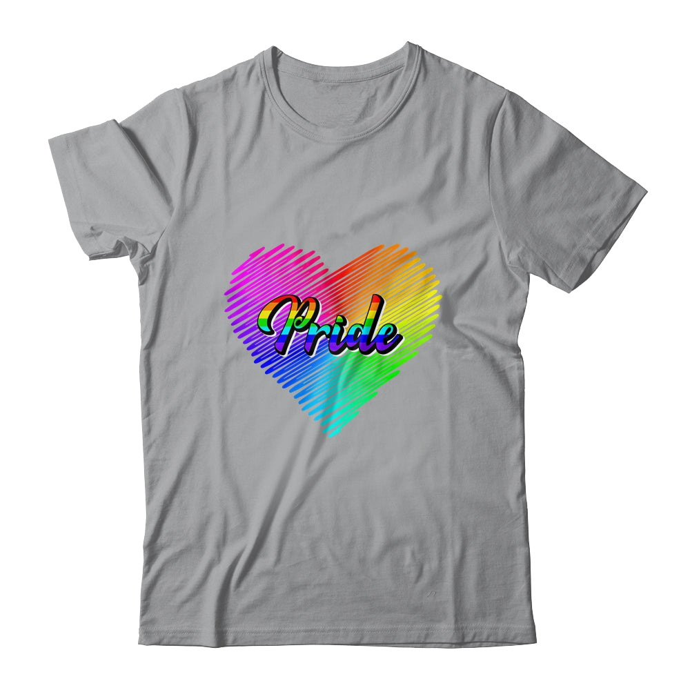 Cute Pride Heart LGBTQ Lesbian Rainbow Apparel Gay Pride Shirt & Tank Top | teecentury
