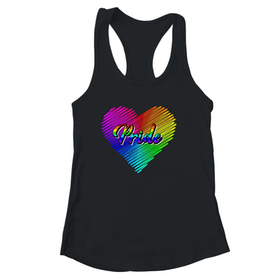 Cute Pride Heart LGBTQ Lesbian Rainbow Apparel Gay Pride Shirt & Tank Top | teecentury