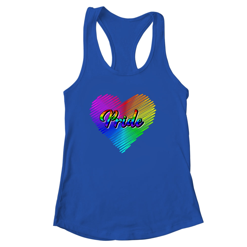 Cute Pride Heart LGBTQ Lesbian Rainbow Apparel Gay Pride Shirt & Tank Top | teecentury