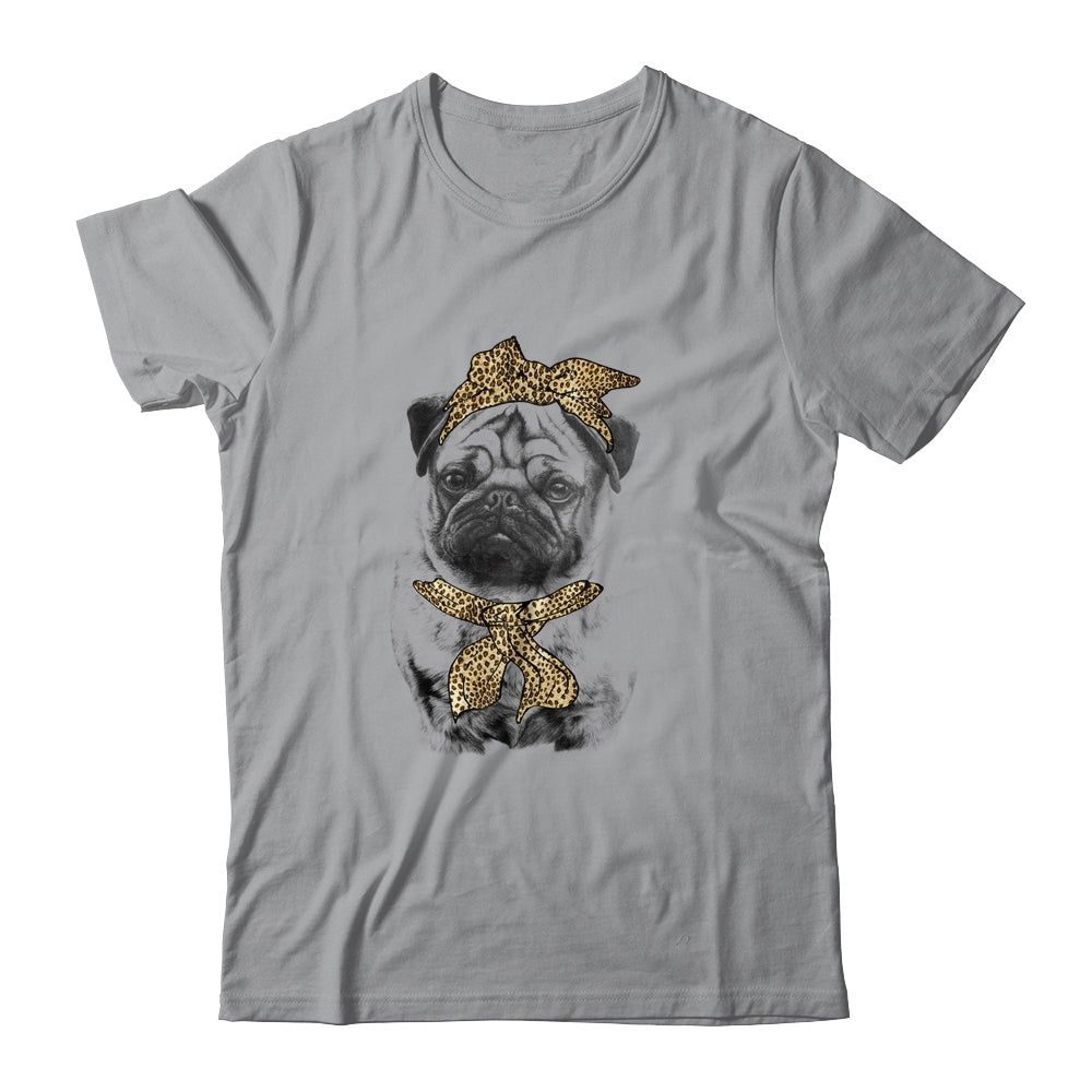 Cute Pug Mom Leopard Dog Bandana Mother Day Women Girl T-Shirt & Tank Top | Teecentury.com