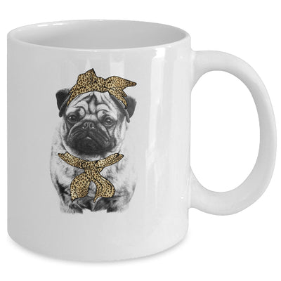 Cute Pug Mom Leopard Dog Bandana Mother Day Women Girl Mug Coffee Mug | Teecentury.com