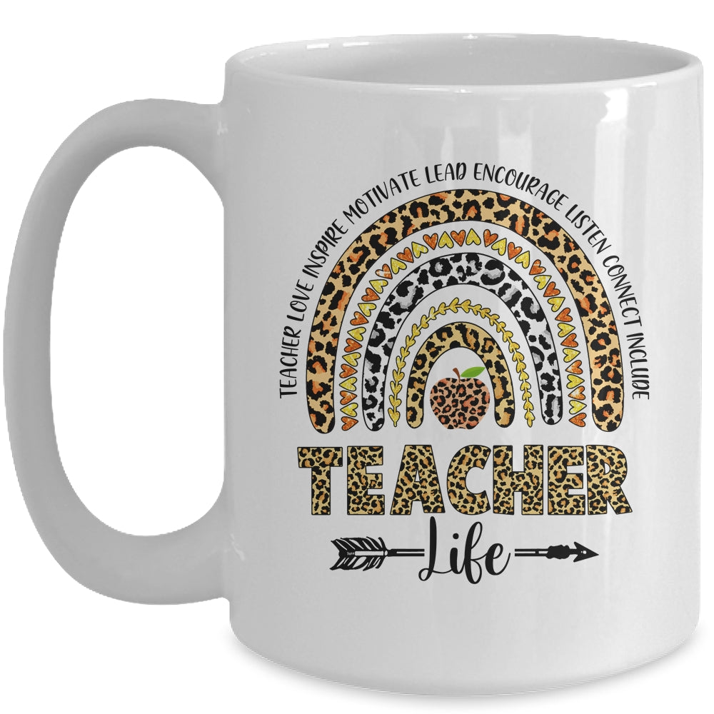Cute Rainbow Teacher Life Teacher Last Day Of School Mug Coffee Mug | Teecentury.com