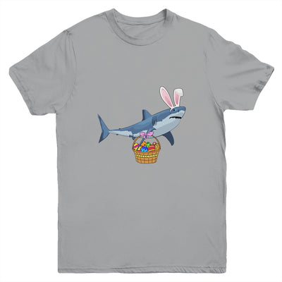 Cute Shark With Easter Basket And Bunny Ears Happy Easter Youth Shirt | teecentury