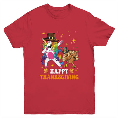 Cute Unicorn Thanksgiving For Girls Pilgrim Hat Turkey Youth Shirt | teecentury
