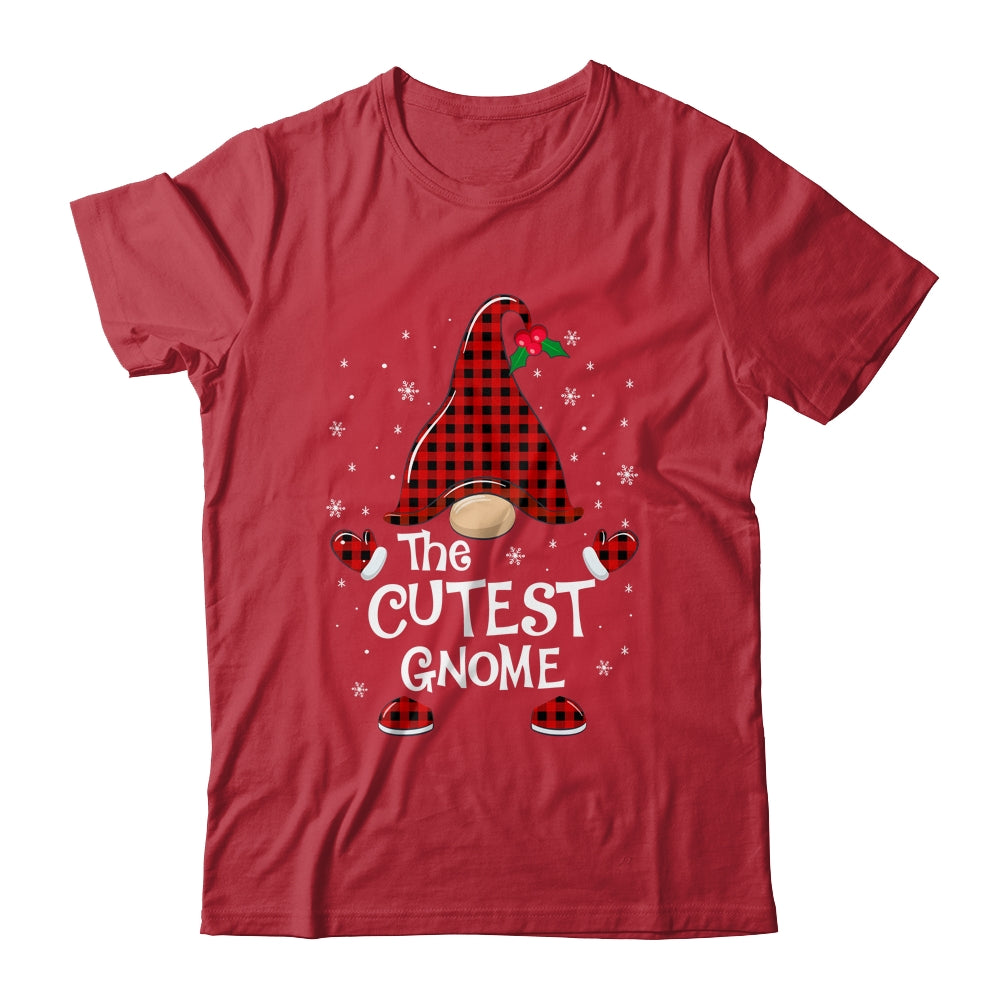 Cutest Gnome Buffalo Plaid Matching Christmas Pajama Gift T-Shirt & Sweatshirt | Teecentury.com