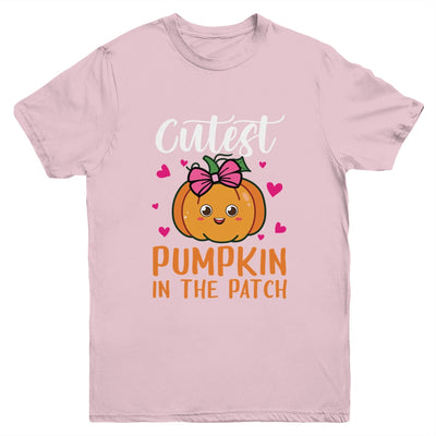Cutest Pumpkin In The Patch Funny Girls Halloween Youth Shirt | teecentury