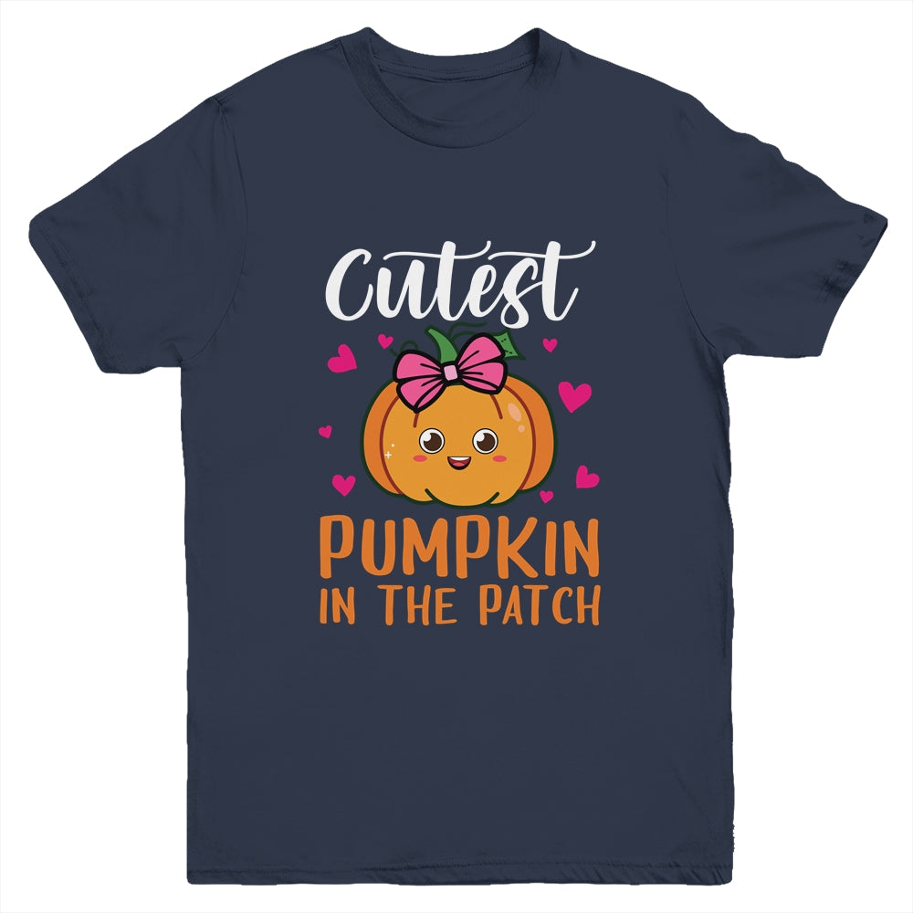 Cutest Pumpkin In The Patch Funny Girls Halloween Youth Shirt | teecentury