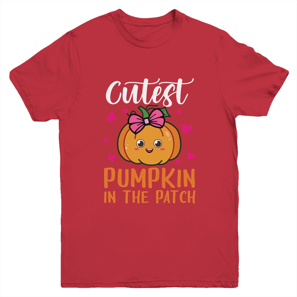 Cutest Pumpkin In The Patch Funny Girls Halloween Youth Shirt | teecentury