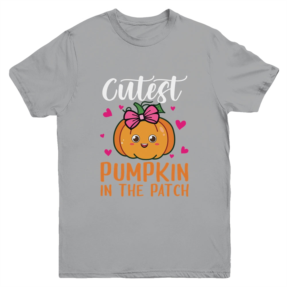 Cutest Pumpkin In The Patch Funny Girls Halloween Youth Shirt | teecentury