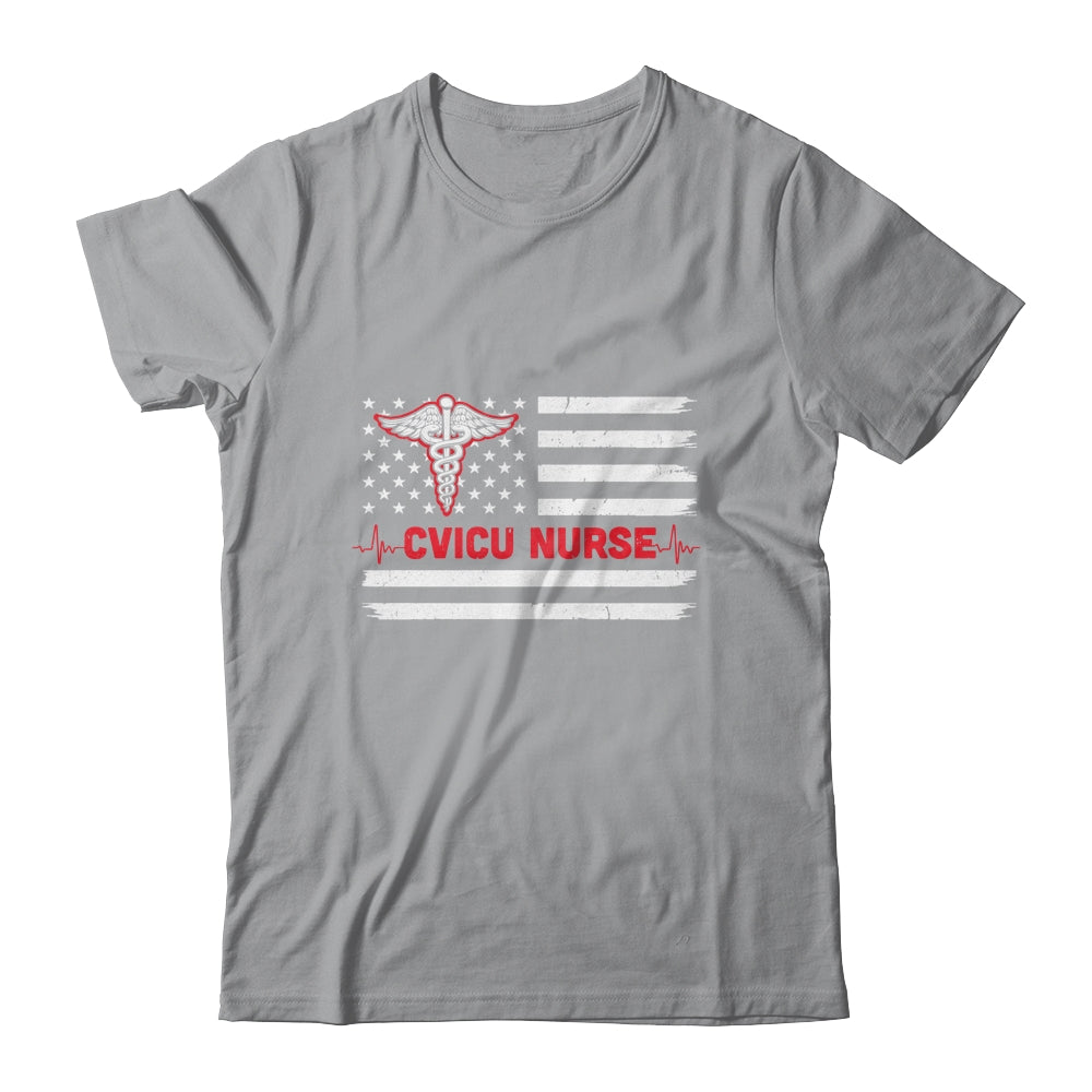 Cvicu Nurse American Flag Patriotic RN Registered Nurse Gift T-Shirt & Hoodie | Teecentury.com