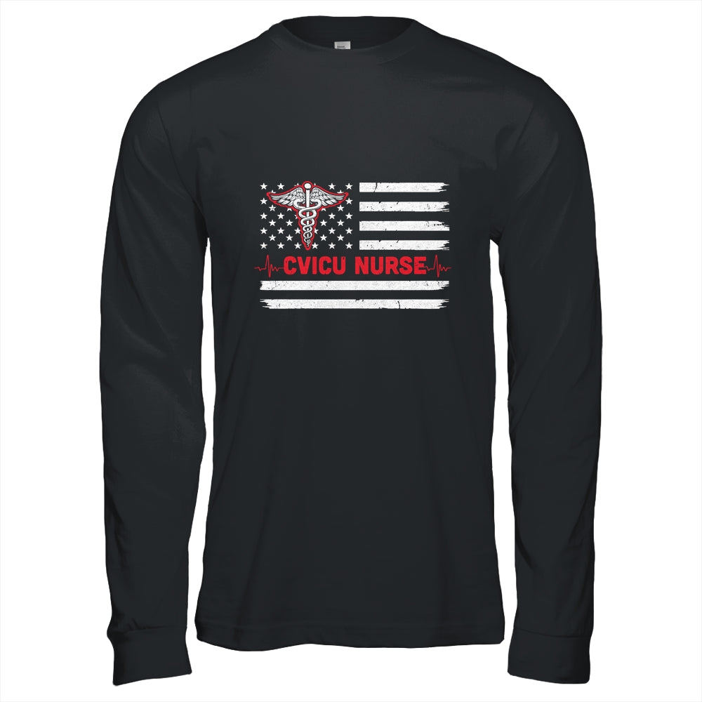 Cvicu Nurse American Flag Patriotic RN Registered Nurse Gift T-Shirt & Hoodie | Teecentury.com
