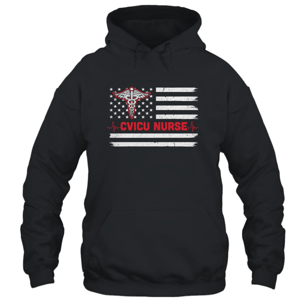 Cvicu Nurse American Flag Patriotic RN Registered Nurse Gift T-Shirt & Hoodie | Teecentury.com