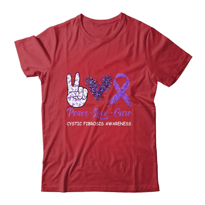 Cystic Fibrosis Awareness Peace Love Cure Leopard T-Shirt & Hoodie | Teecentury.com