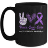 Cystic Fibrosis Awareness Peace Love Cure Leopard Mug Coffee Mug | Teecentury.com