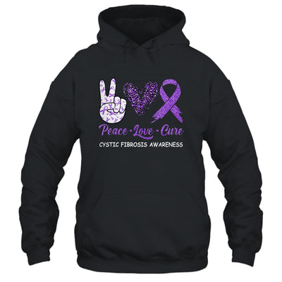 Cystic Fibrosis Awareness Peace Love Cure Leopard T-Shirt & Hoodie | Teecentury.com