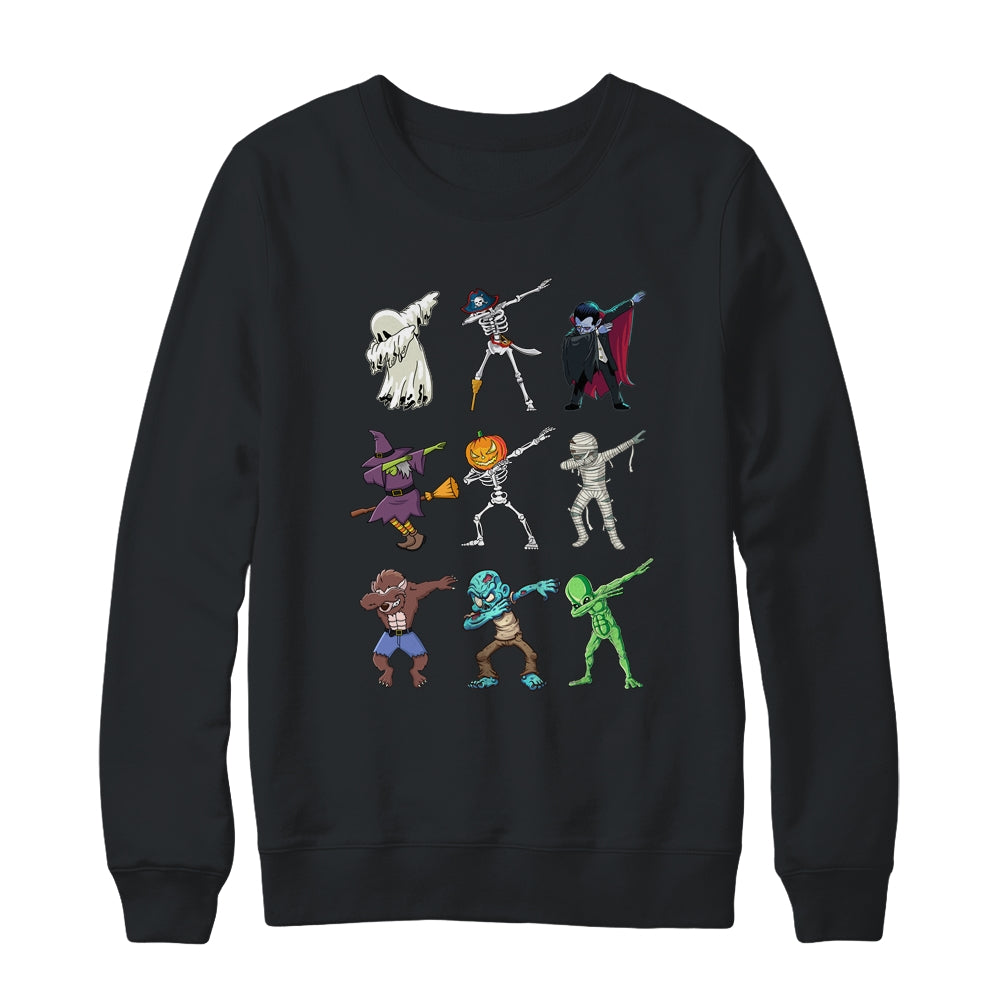 Dabbing Halloween Skeleton Monsters T-Shirt & Sweatshirt | Teecentury.com