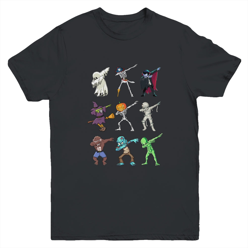 Dabbing Halloween Skeleton Monsters Youth Youth Shirt | Teecentury.com