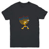 Dabbing Menorah Hanukkah Dancing Chanukah Kids Girls Boys Youth Youth Shirt | Teecentury.com