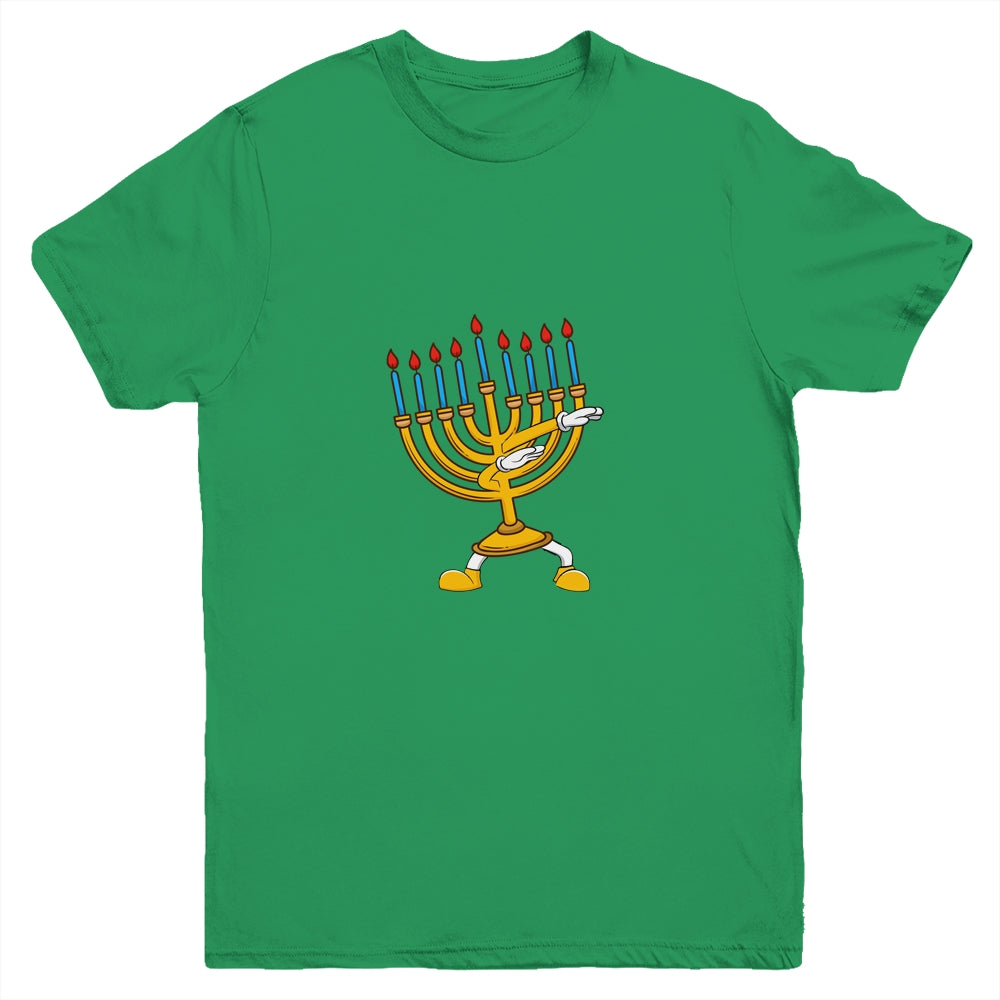 Dabbing Menorah Hanukkah Dancing Chanukah Kids Girls Boys Youth Youth Shirt | Teecentury.com