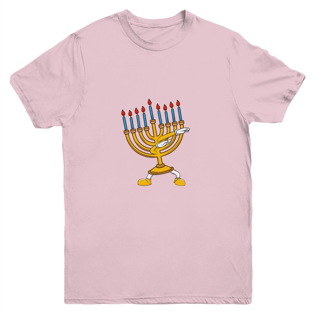 Dabbing Menorah Hanukkah Dancing Chanukah Kids Girls Boys Youth Youth Shirt | Teecentury.com