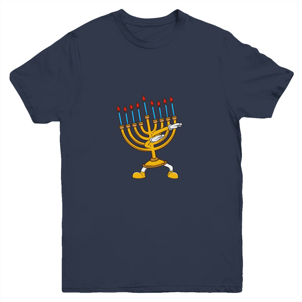 Dabbing Menorah Hanukkah Dancing Chanukah Kids Girls Boys Youth Youth Shirt | Teecentury.com