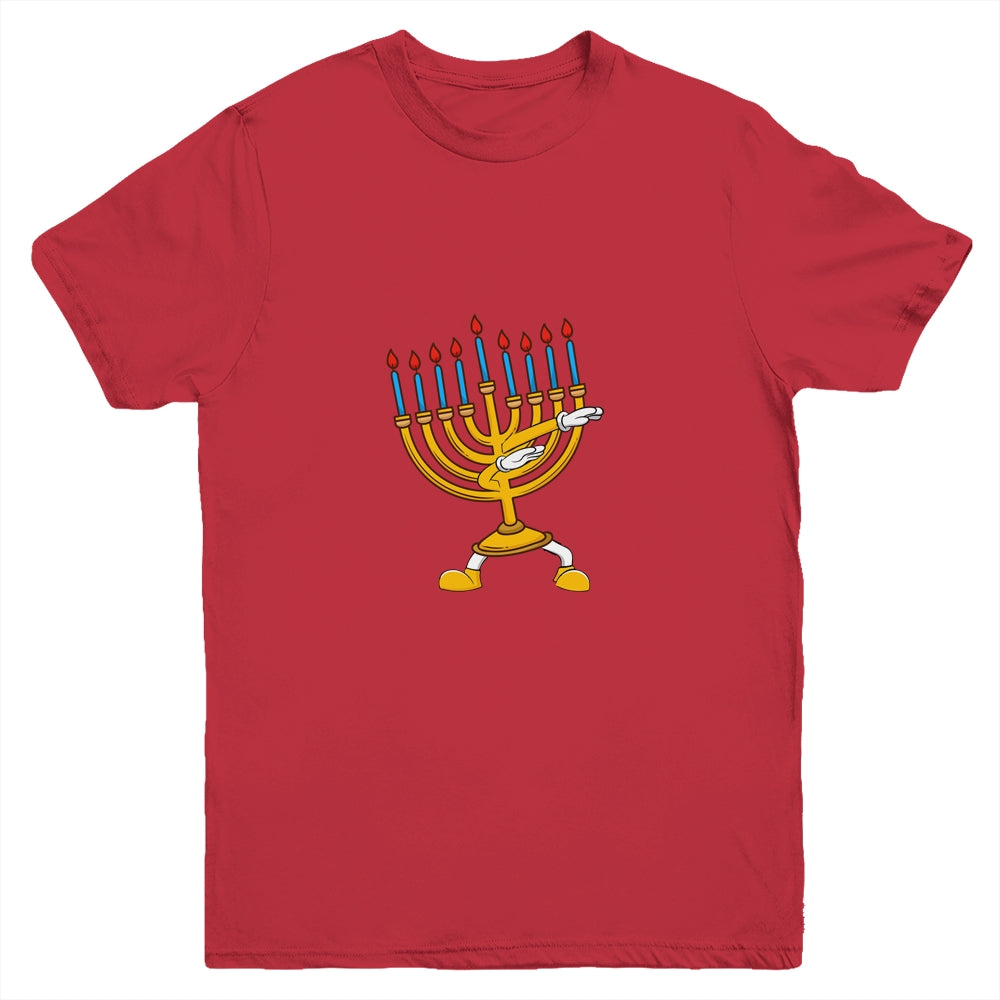 Dabbing Menorah Hanukkah Dancing Chanukah Kids Girls Boys Youth Youth Shirt | Teecentury.com