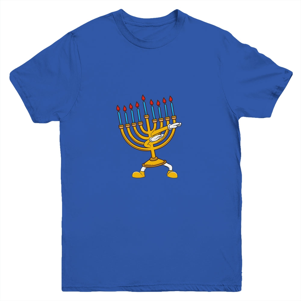 Dabbing Menorah Hanukkah Dancing Chanukah Kids Girls Boys Youth Youth Shirt | Teecentury.com