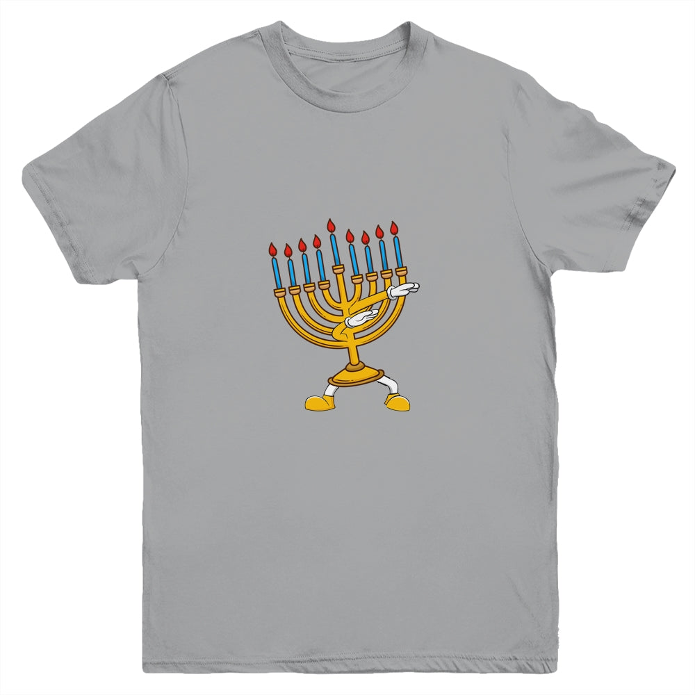 Dabbing Menorah Hanukkah Dancing Chanukah Kids Girls Boys Youth Youth Shirt | Teecentury.com