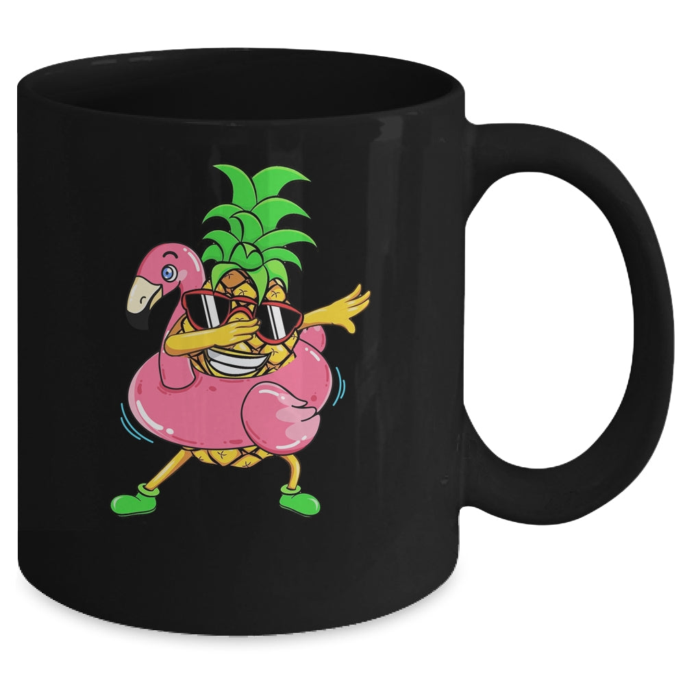 Dabbing Pineapple Flamingo Float Aloha Beaches Hawaiian Mug | teecentury