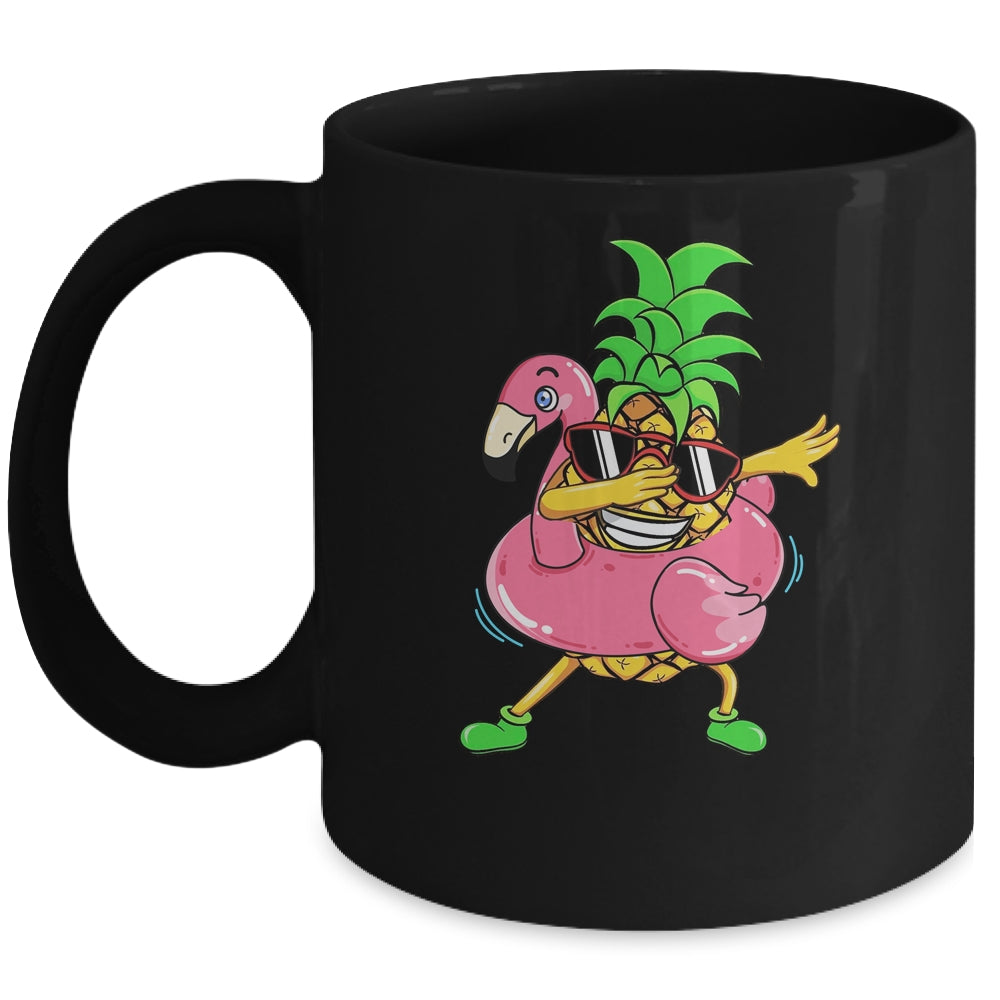 Dabbing Pineapple Flamingo Float Aloha Beaches Hawaiian Mug | teecentury
