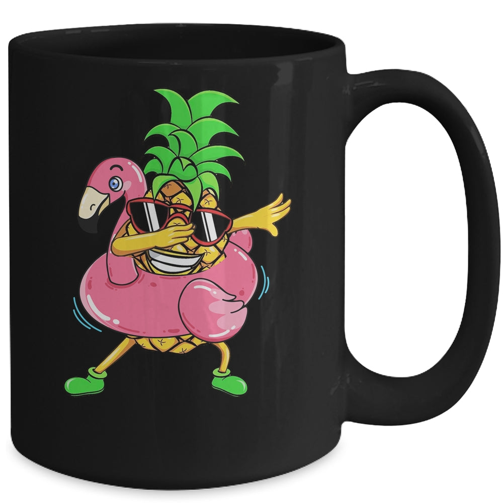 Dabbing Pineapple Flamingo Float Aloha Beaches Hawaiian Mug | teecentury