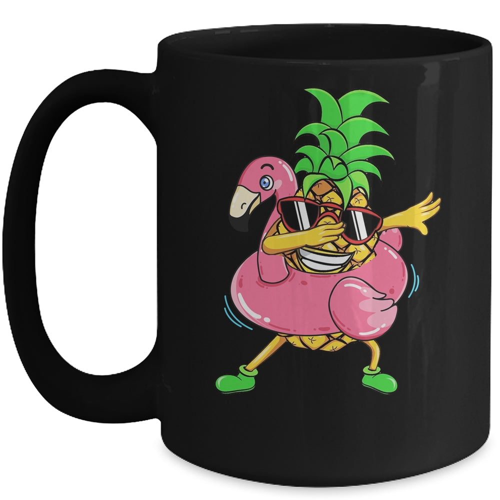 Dabbing Pineapple Flamingo Float Aloha Beaches Hawaiian Mug | teecentury
